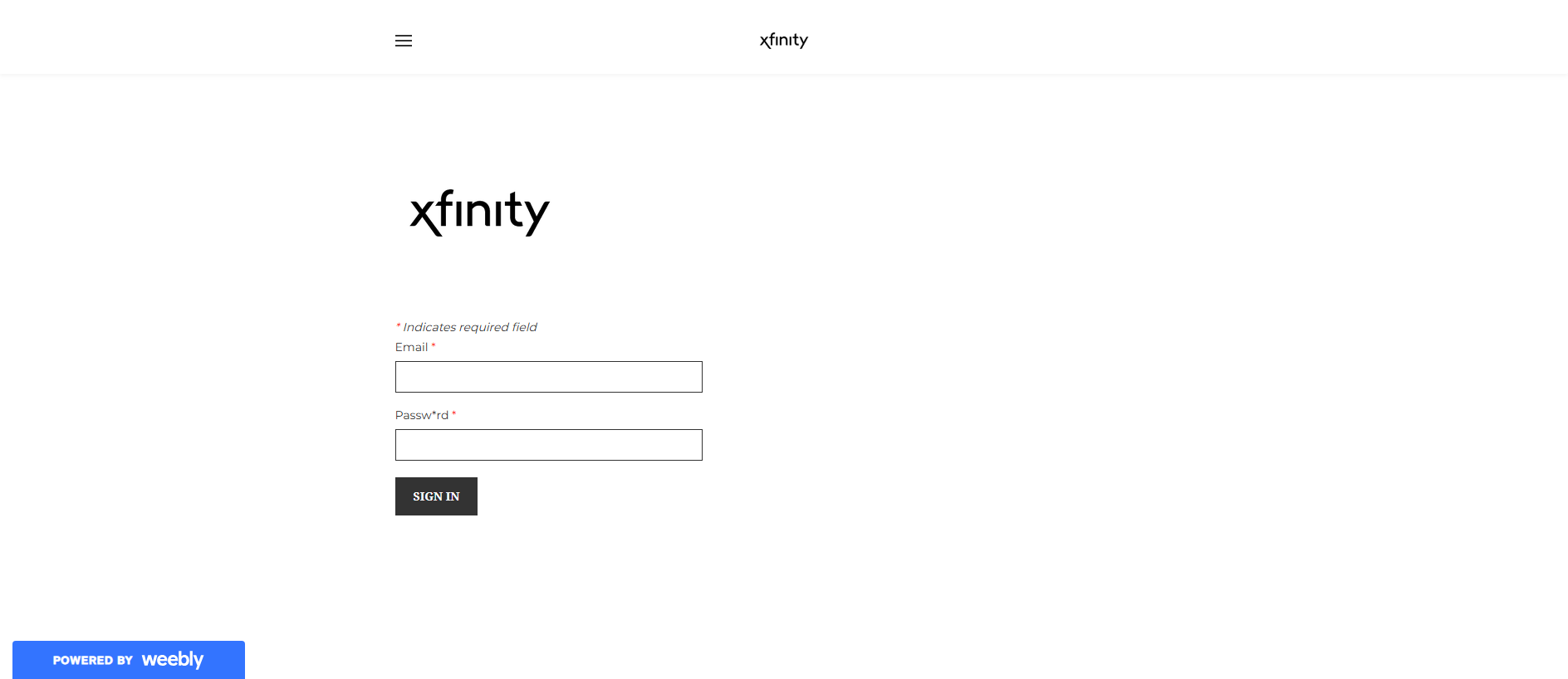Screenshot of comcastverifylogin.weebly.com