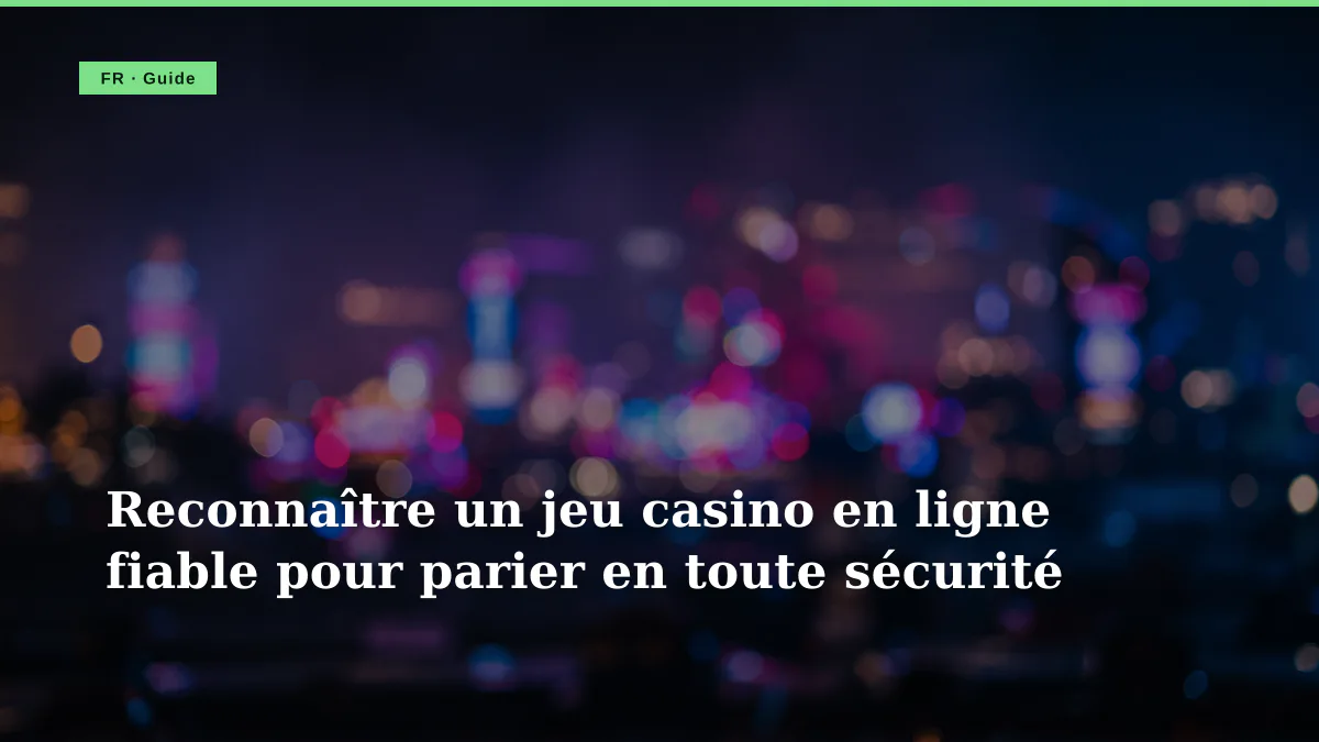 Reconnaître un jeu casino en ligne fiable pour parier en toute sécurité