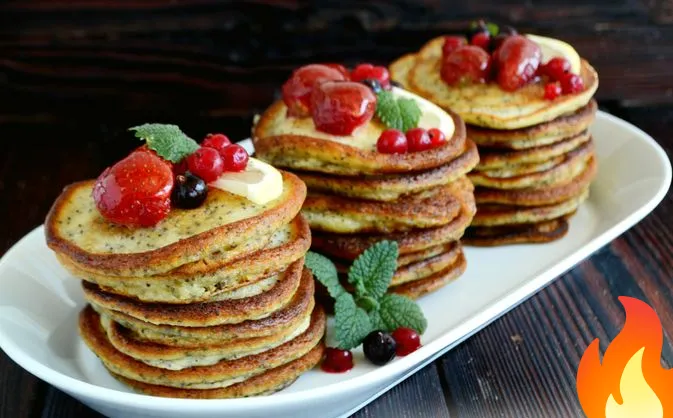 Постер Лимонные панкейки на кефире, с маком