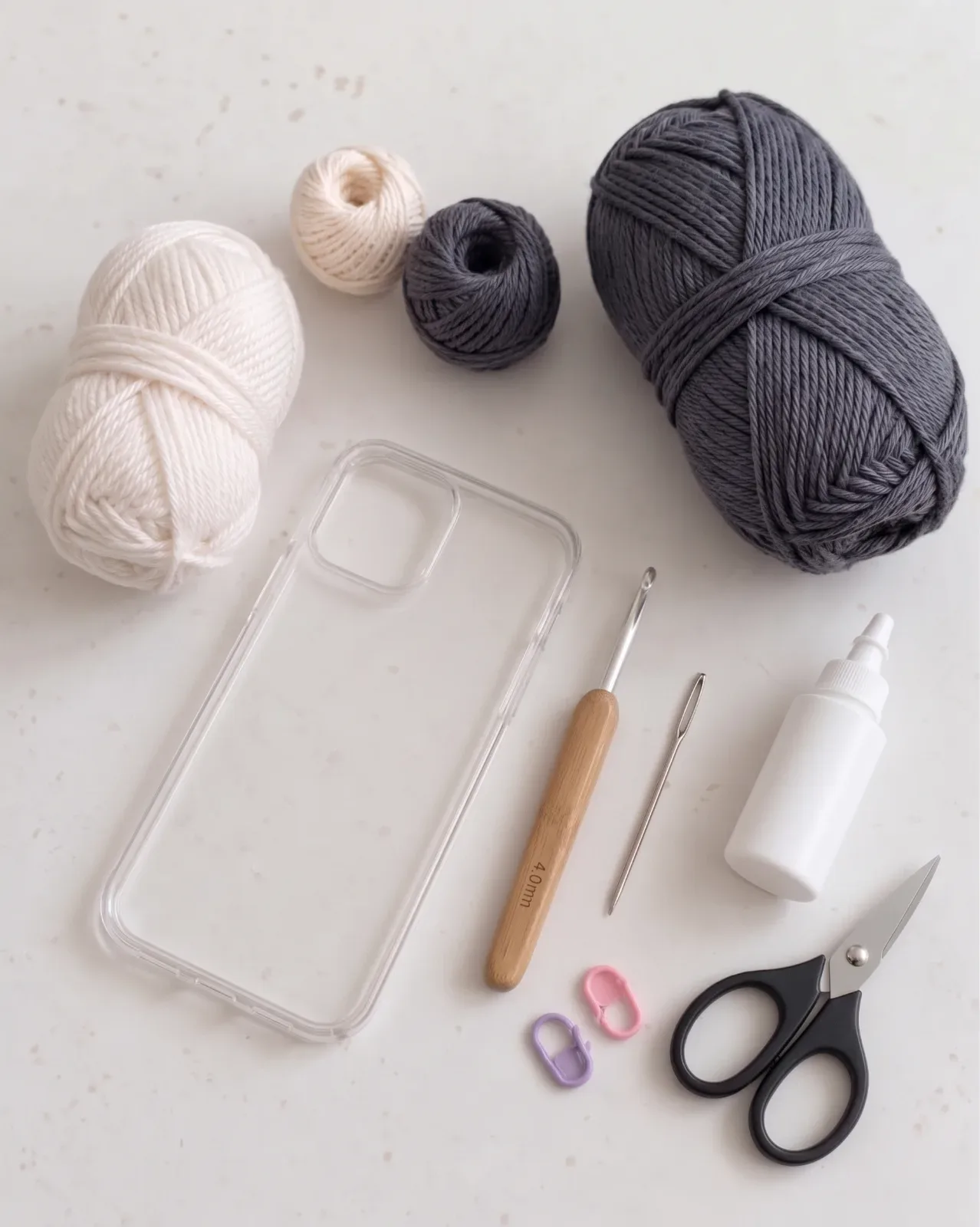 Checkerboard Crochet Phone Case for iPhone materials and plastic shell