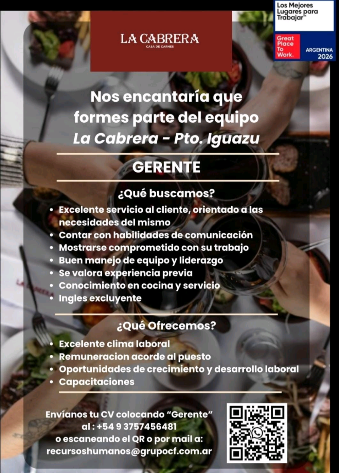 Se Busca Gerente en Puerto Iguazú