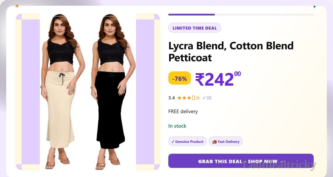   2 Peticoats Flipkart – Just ₹242 | Loot Lo