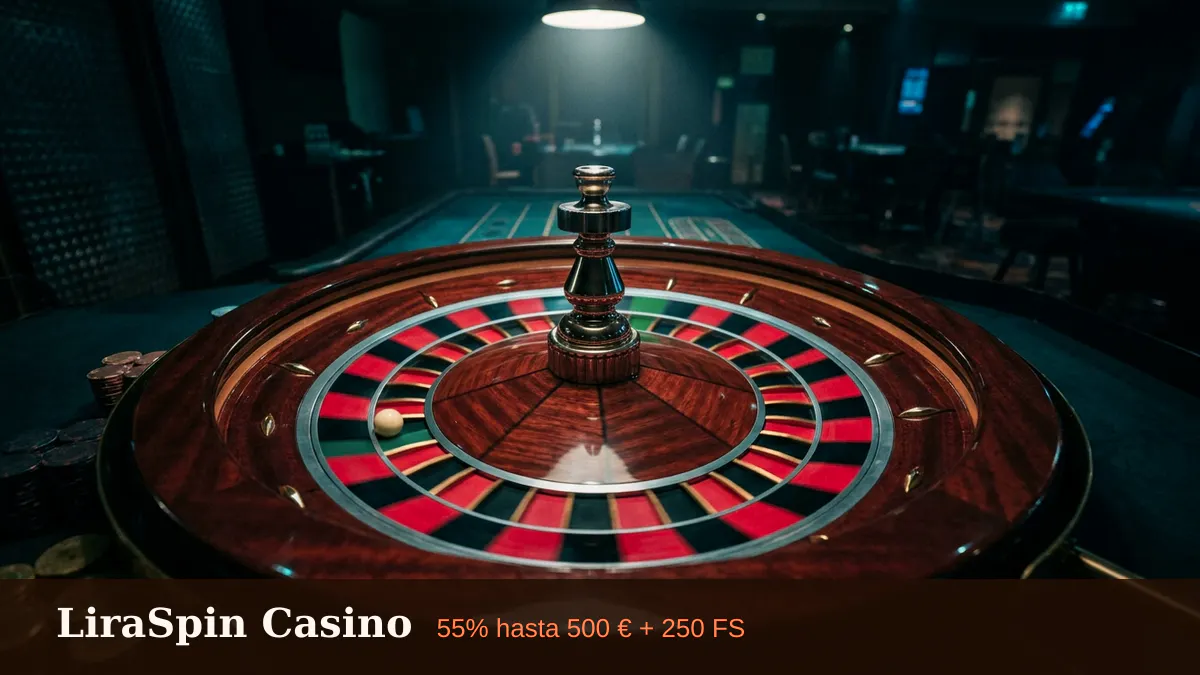 LiraSpin Casino — bono de bienvenida 55% hasta 500 € + 250 FS, pagos: Visa, Mastercard, PayPal, Skrill, Neteller