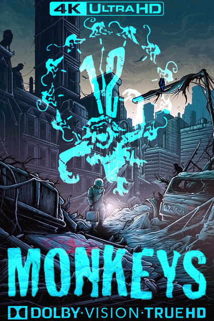 Twelve Monkeys 1995, 4K, MOVIE, COVER, POSTER, FILM, BOX, ART