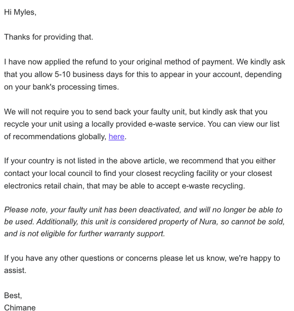 Claim your Nura Refund and go buy the Denon PerL Pro