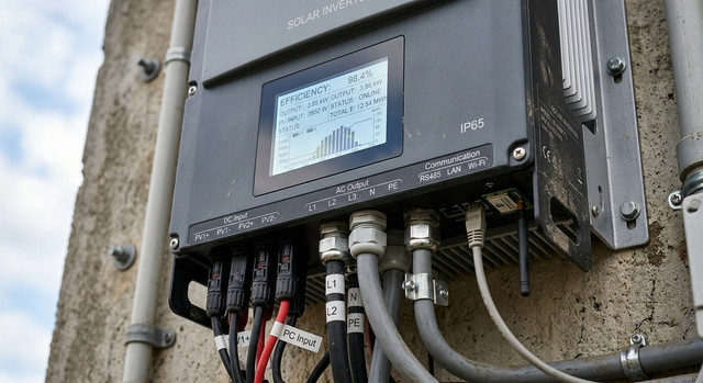 Dettaglio delle specifiche tecniche di un inverter fotovoltaico moderno
