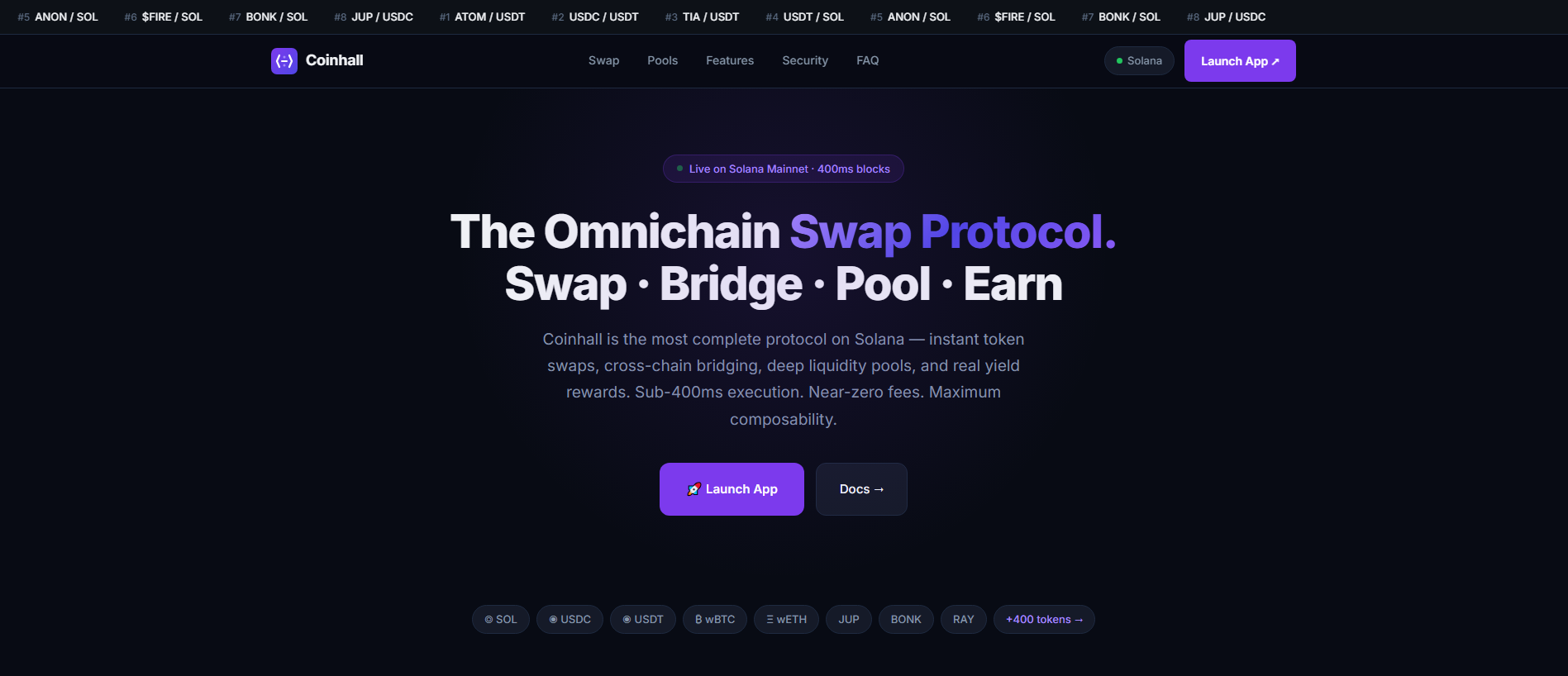 Forensic screenshot of coinhall-dex.com showing the phishing page layout