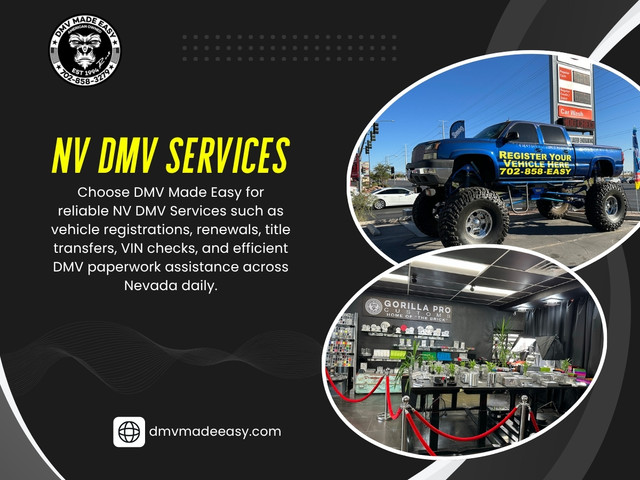Many people assume booking an appointment is enough. However, at nv dmv service, preparation matters just as much as scheduling. Timing is often ignored, but it has a big impact. Visiting dmv services of las vegas during peak hours can significantly increase waiting time and processing delays.

Click here for more information: https://dmvmadeeasy.com/dmv-services-las-vegas/

DMV Made Easy

Address: 8615 W Flamingo Rd, Las Vegas, NV 89147, United States
Phone Number: +17022413662
Find Us On Google Map : https://goo.gl/maps/BJNY18FeVELkd5ye8

Read Our Blog:
https://dmvmadeeasyvegas.blogspot.com/
https://dmvmadeeasyvegas.wixsite.com/dmv-made-easy
https://dmvmadeeasyvegas.yooco.org/

More Links:
https://bio.link/dmvmadeeasy
https://www.behance.net/dmvmadeeasyvegas
https://www.magcloud.com/user/dmvmadeeasy