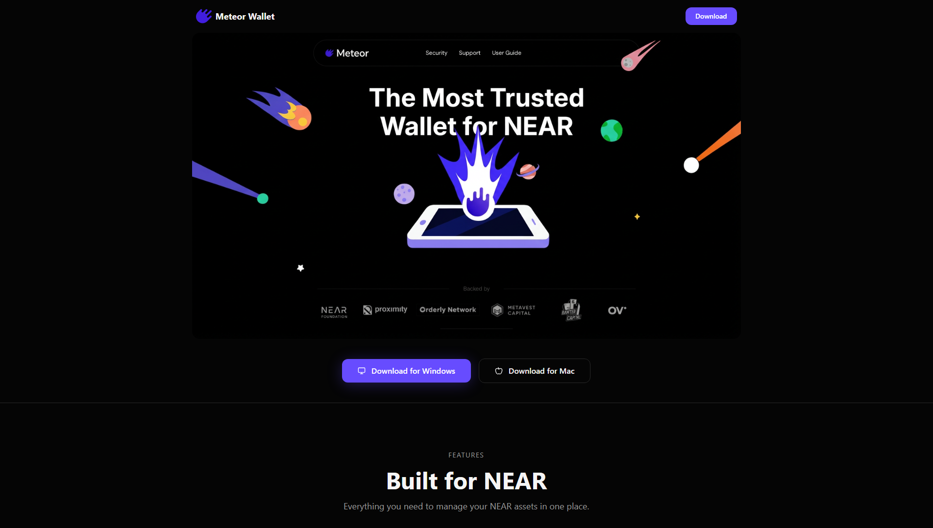 Stored screenshot of meteorwalletdesktop.com
