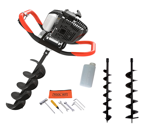 Petrol Post Hole Auger, 52cc, 100-150mm, 2-Man