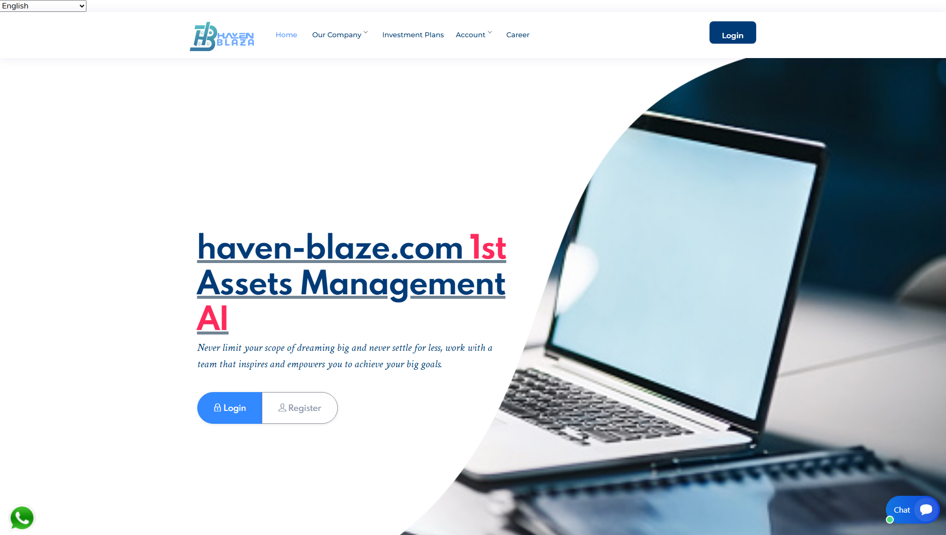 Forensic screenshot of haven-blaze.com showing the phishing page layout