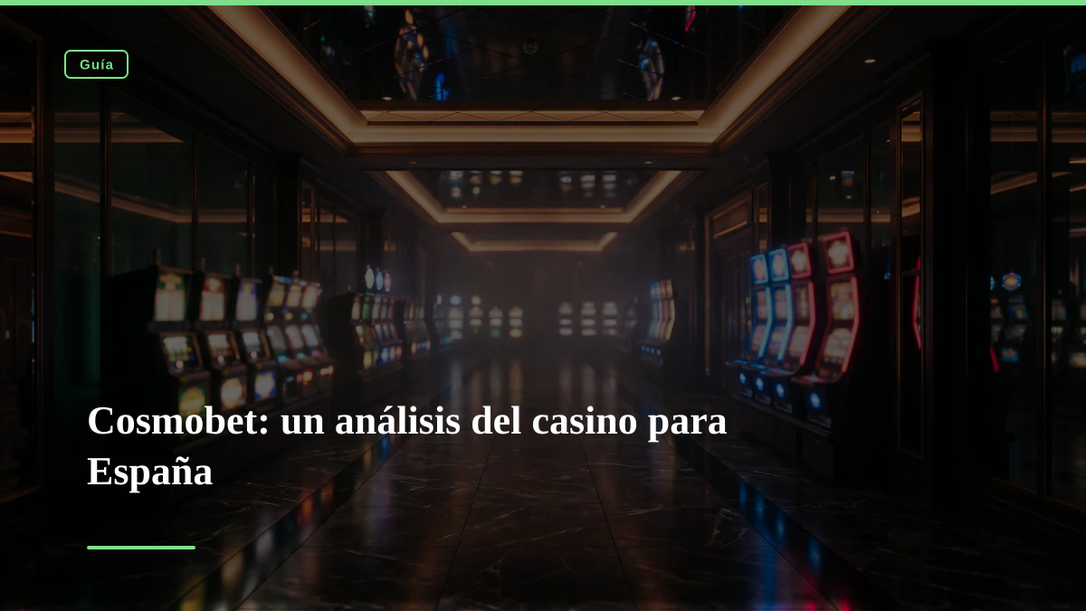 Cosmobet: un análisis del casino para España