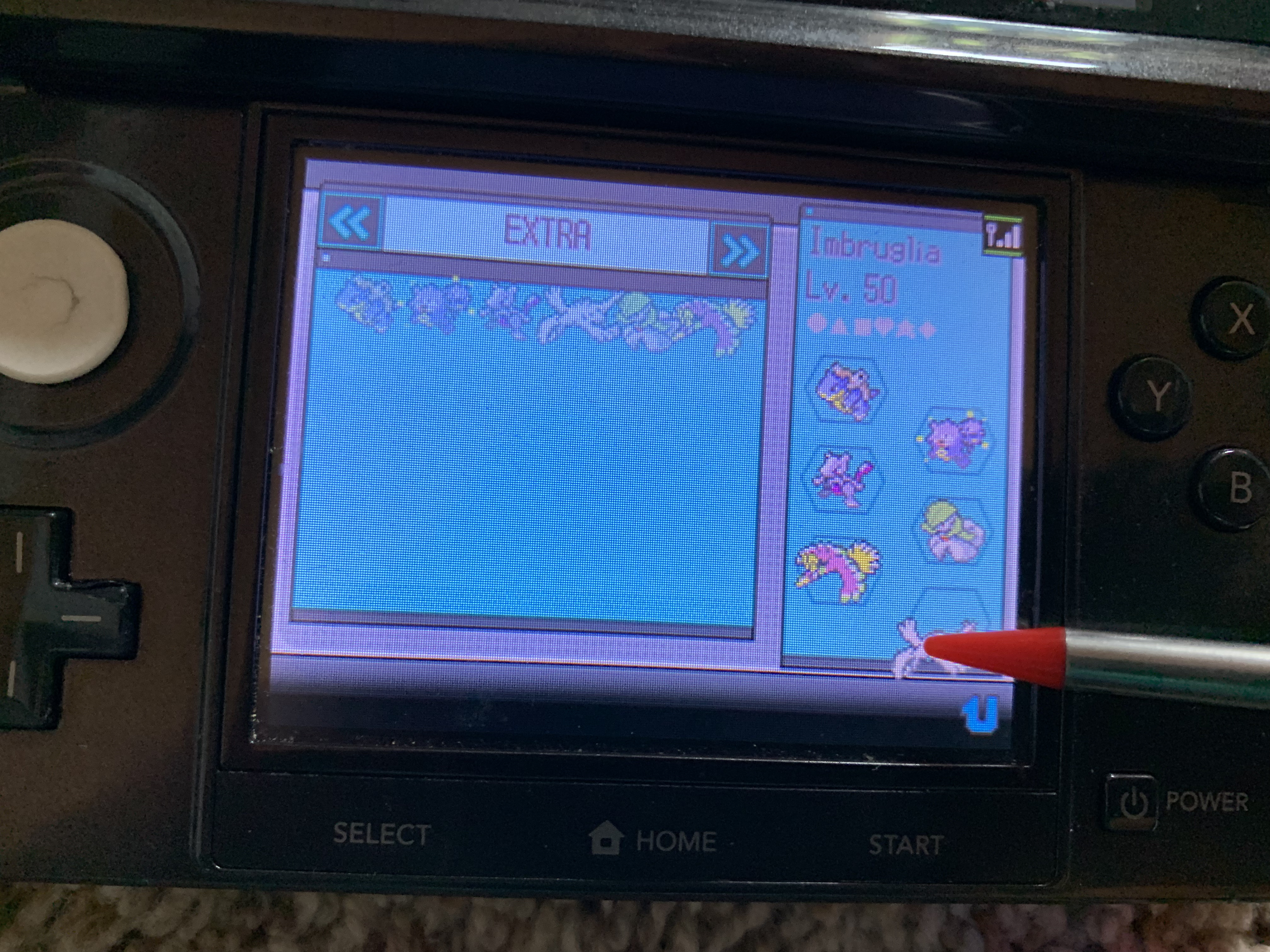 Selecting Pokemon to transfer, including Imbruglia the Lugia