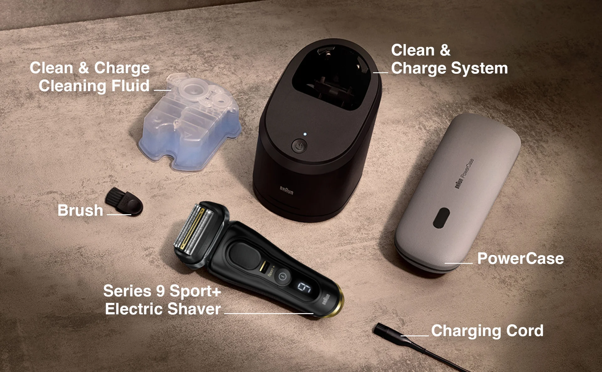 Braun Series 9 Sport + Electric Shaver with Clean and Charge
