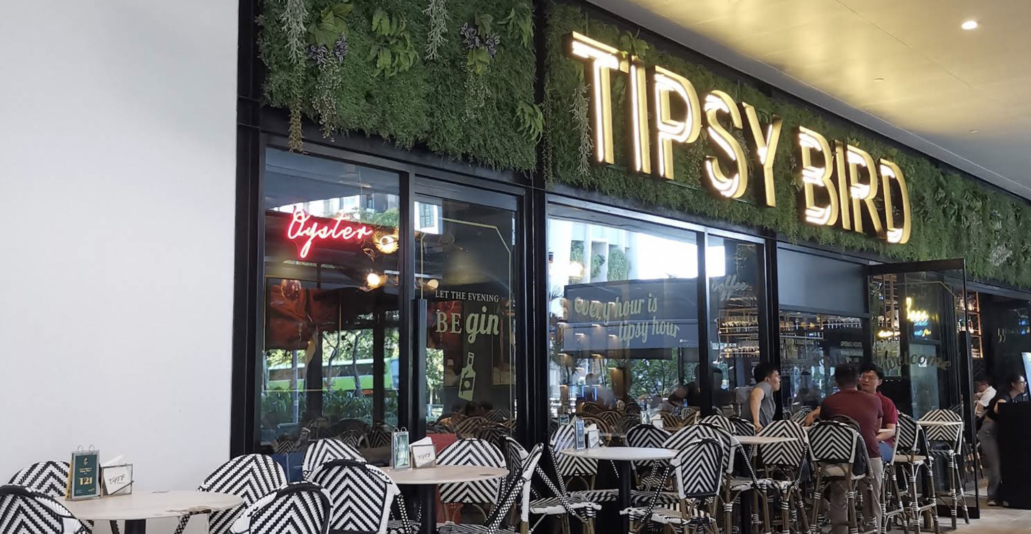 Outdoor seating area at Tipsy Bird Gastrobar PLQ