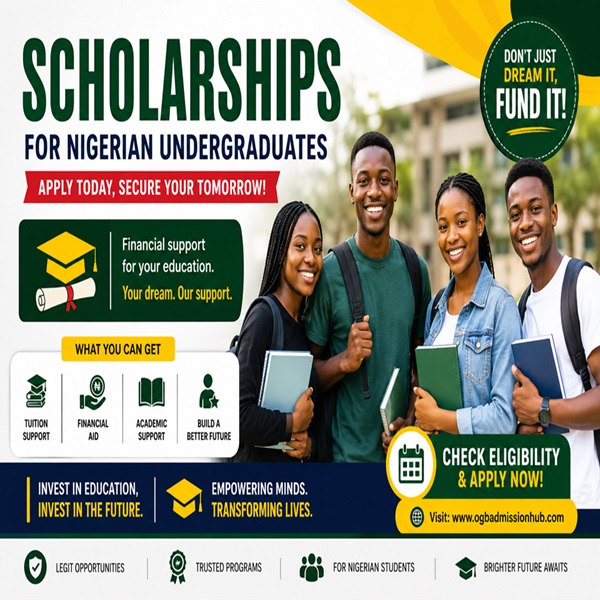 Scholarships Open to Nigerian Undergraduates: Apply Before October 2026 Deadlines