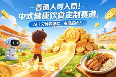 普通人可入局！中式健康饮食定制赛道，AI 十分钟做爆款，变现超给力-阿甘项目库