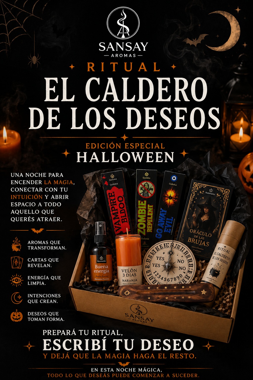 Contenido del Kit El Caldero de los Deseos Halloween