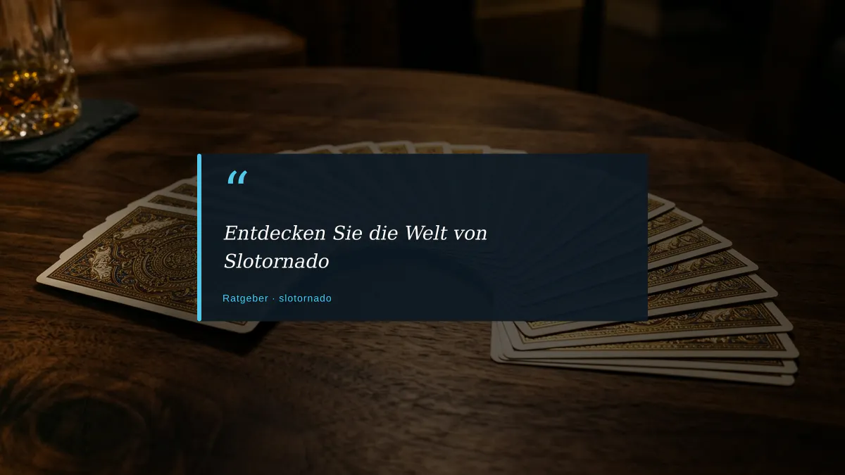 Entdecken Sie die Welt von Slotornado