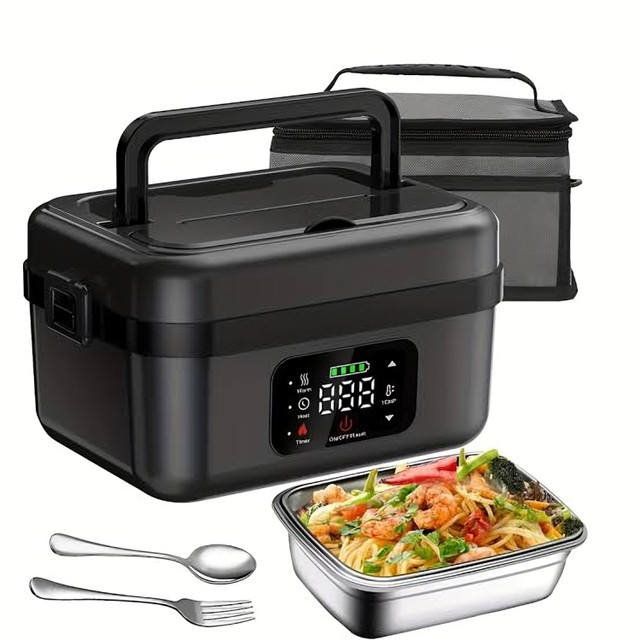 Wireless self-heating lunch box with 1 liter capacity