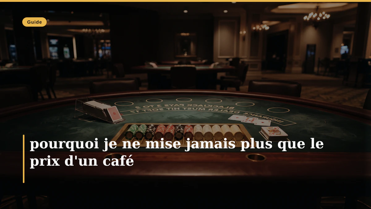 pourquoi je ne mise jamais plus que le prix d'un café