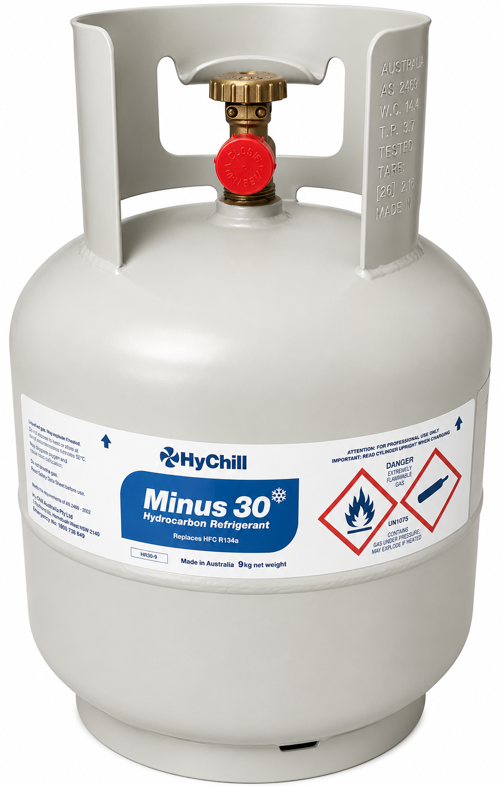 AIR CON GAS MINUS30 R134A 9KG BOTTLE