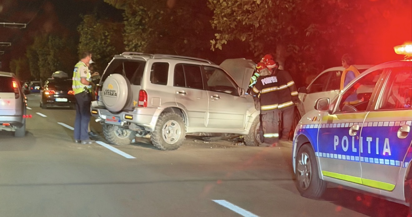Accident în Vădeni: șofer băut, cu permisul suspendat, a intrat într-un copac
