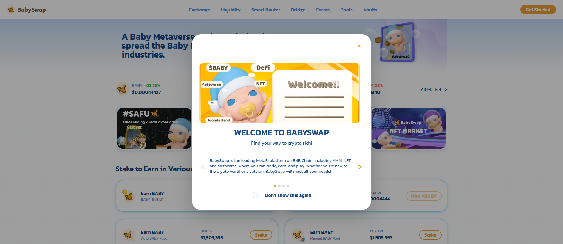 Сохранённый снимок babyswap.co