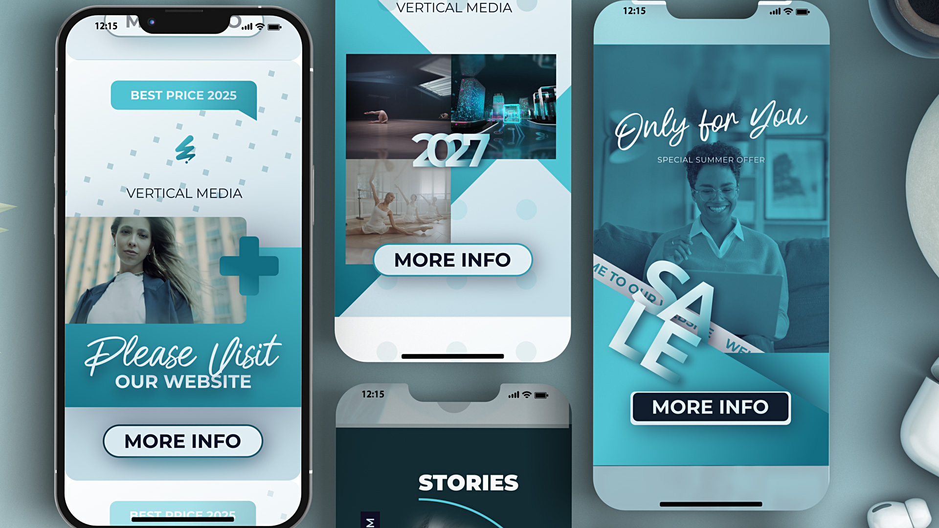  Vertical Reels Online Educational Course Promo - E-Learning Instagram Stories Reels TikTok Shorts