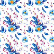Space Flowers Seamless pattern 01 1