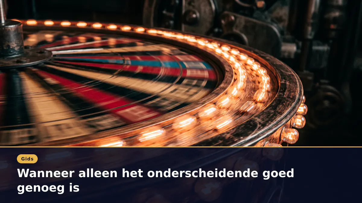 Wanneer alleen het onderscheidende goed genoeg is