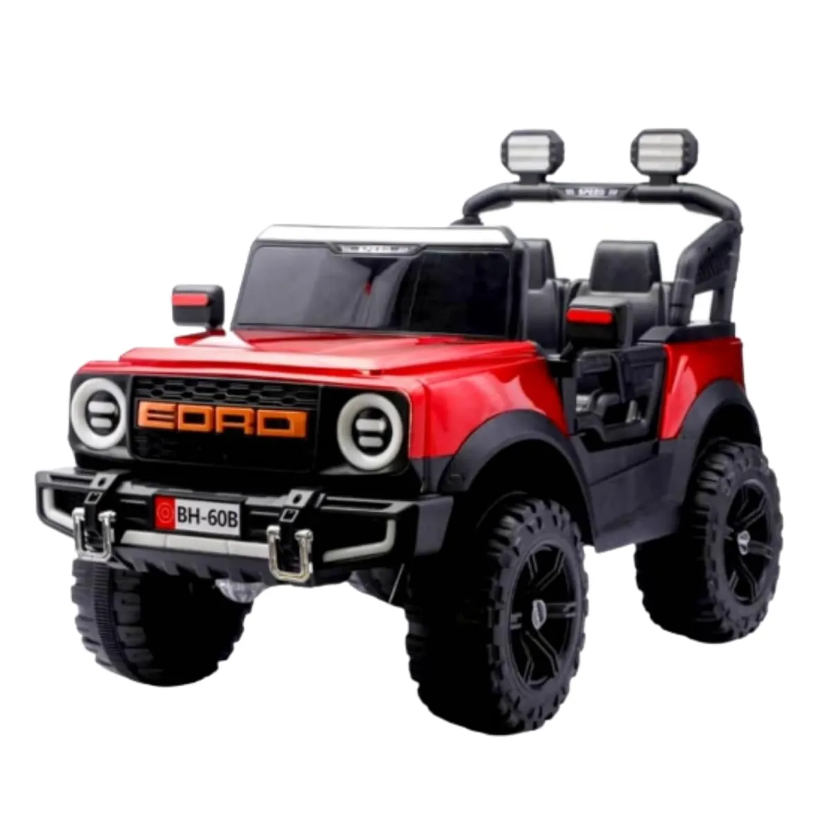 Kids Electric Ride-On Jeep with LED Lights & Parental Remote Control - Red - ToyMall Manjeri