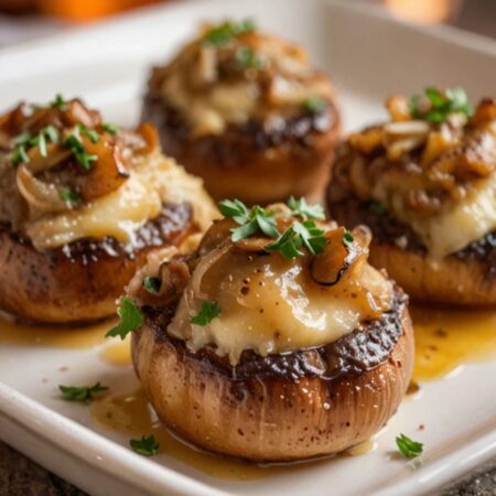 French Onion Soup-Stuffed Mushrooms