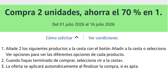 Ahorra el 70% en 1 comprando 2 unidades en una selección de productos para el hogar 🏠