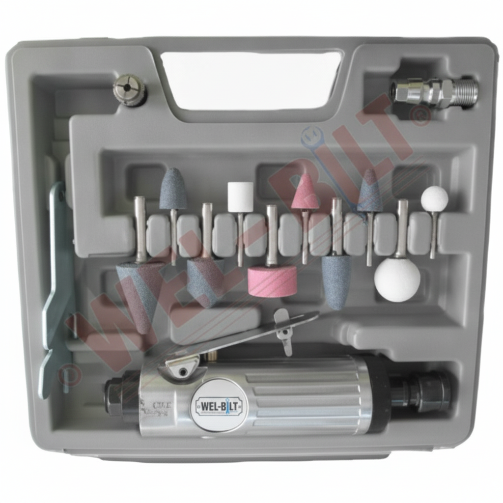 Air Die Grinder Kit, 1/4" (6mm), 10 Stones