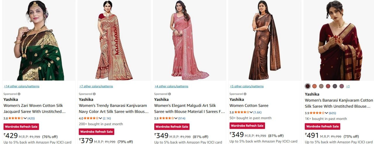 Yashika Sarees Flipkart – Lowest Price Get 85% OFF Today