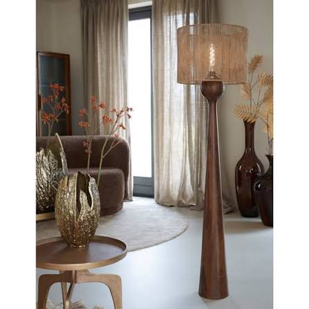 Lampadaire Festina Ø18 × 125 cm – Bois brun rougeâtre