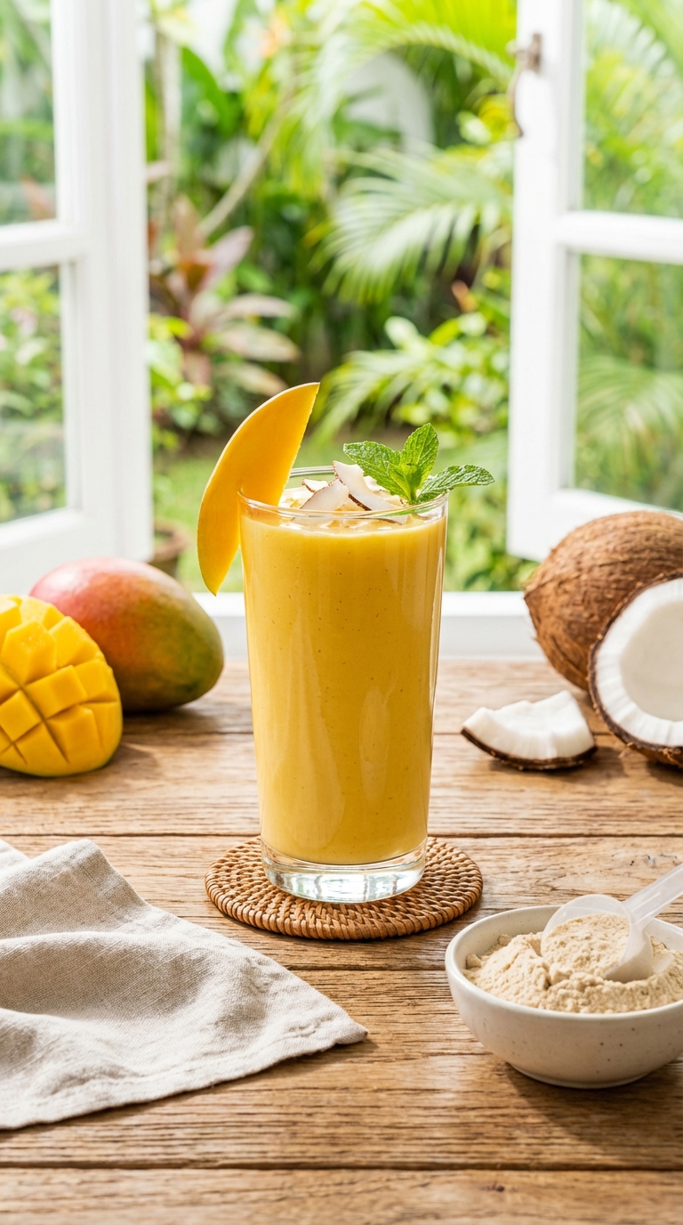 Tropical Mango Coconut Protein Shake — Taste the Tropics in 5 Minutes