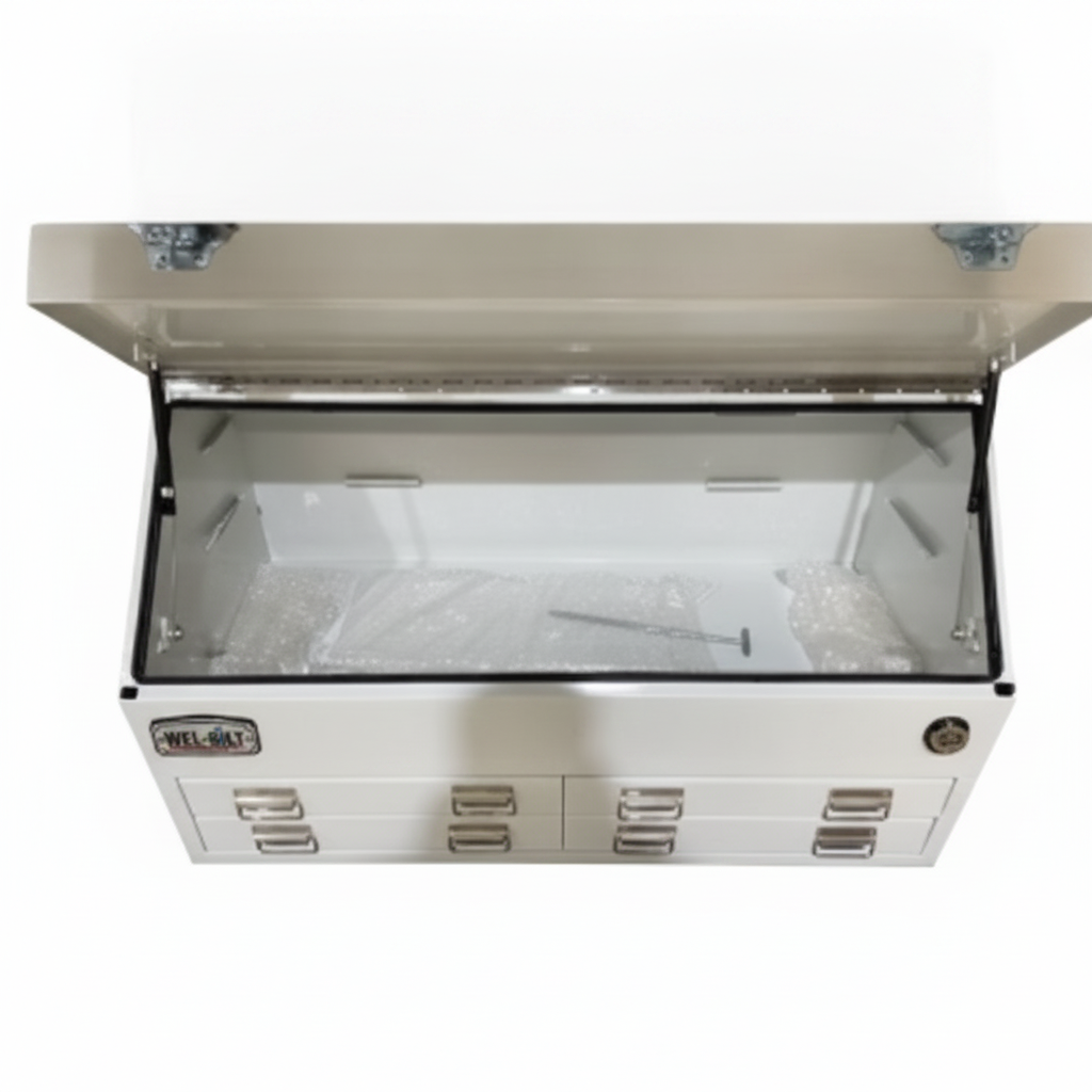 Steel Toolbox, 1770mm Long, 4 Drawers, Powder Coated White