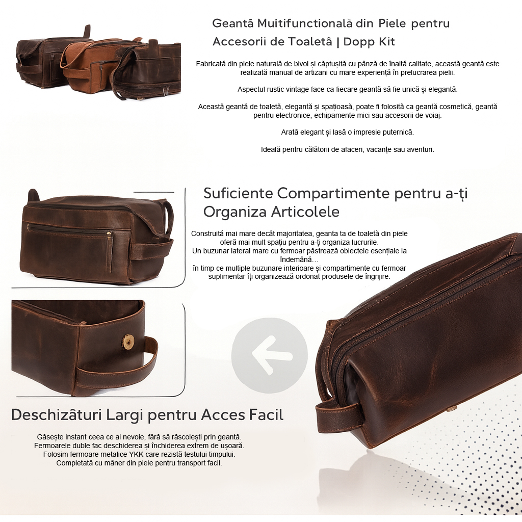 Organizator multifunctional din Piele Naturala 100% Crazy Ho
