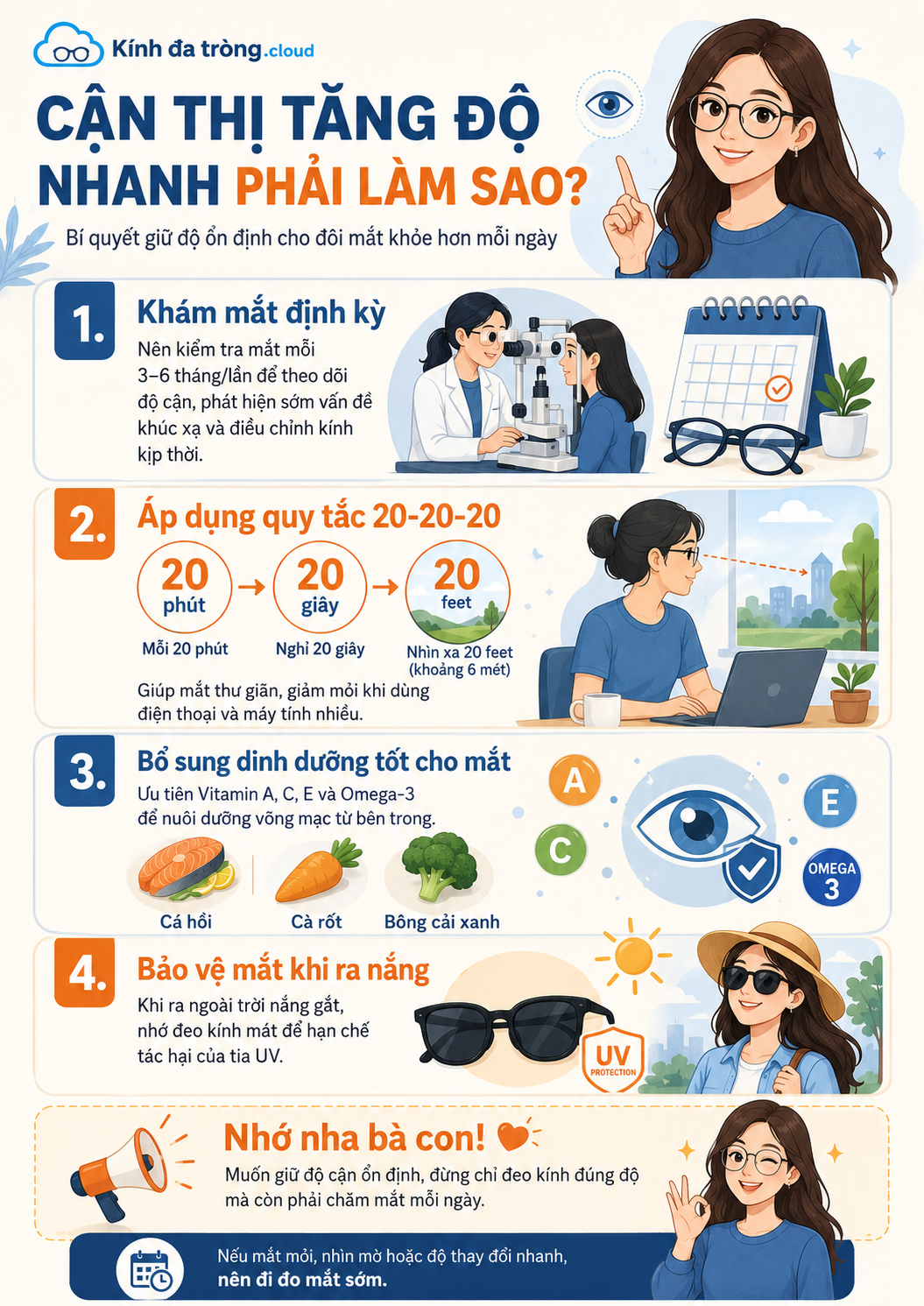 Cận thị tăng độ nhanh phải làm sao? Bí quyết giữ độ ổn định