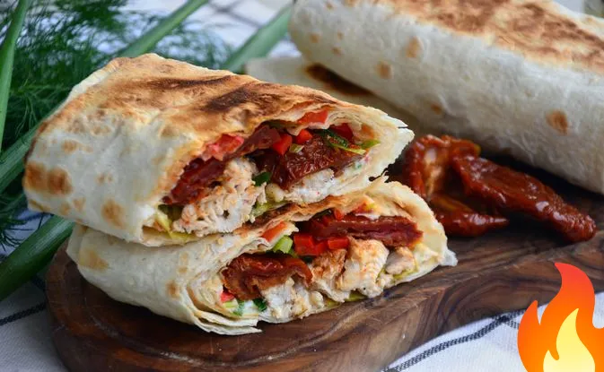 Постер Шаурма с курицей и вялеными томатами