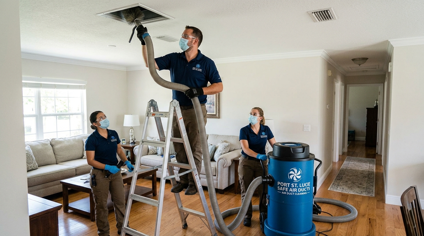 Clean air vent after duct cleaning service