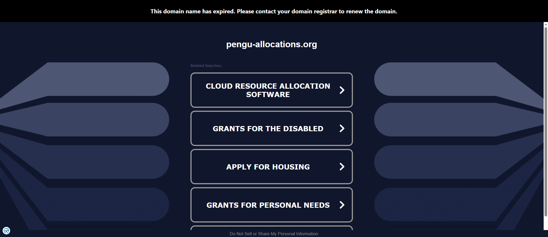 Stored capture of pengu-allocations.org