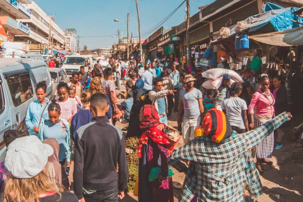 Bustling open-air market