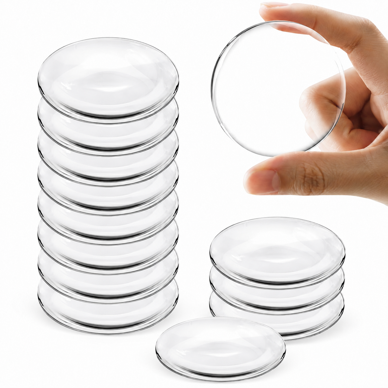 Transparent Door Handle Bumper - 12 Pcs 30mm PVC Self-Adhesive Wall Protector, Shock Absorbing Silent Cushion for Home, Bedroom & Fridge Doors