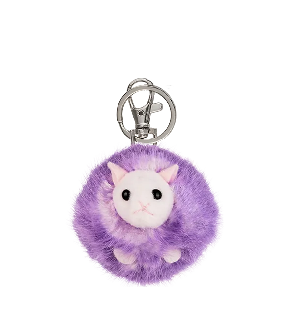 Purple Pygmy Puff Keychain
