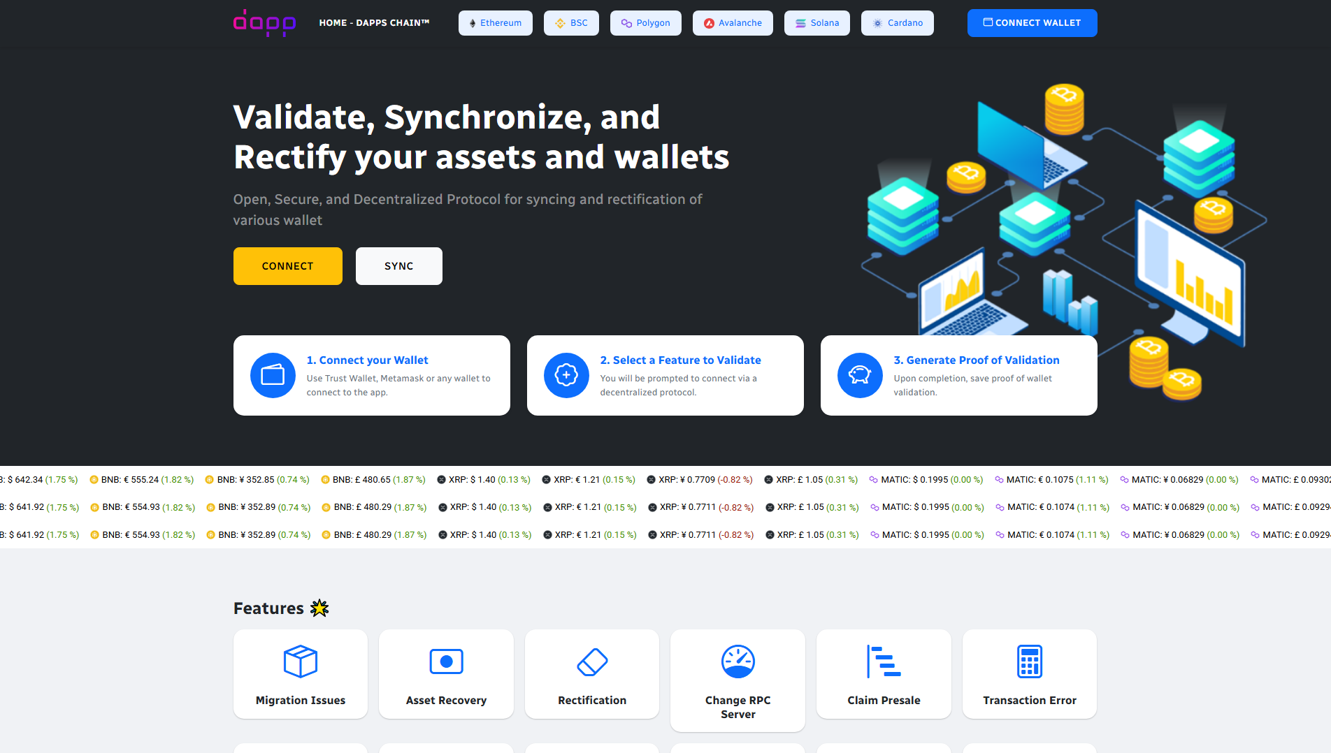Screenshot of swiftmultiwallets.pages.dev
