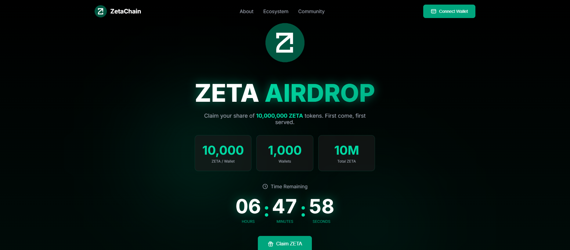 Stored capture of zetachain.solanium.shop
