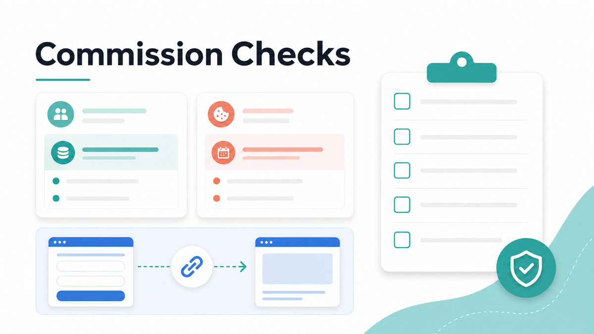 Commission check graphic for form builder affiliate program terms